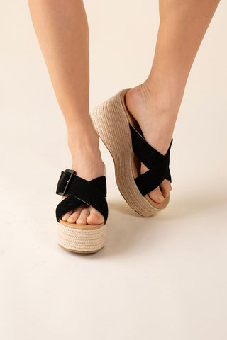 MANTA ESPADRILLE PLATFORM SLIDES