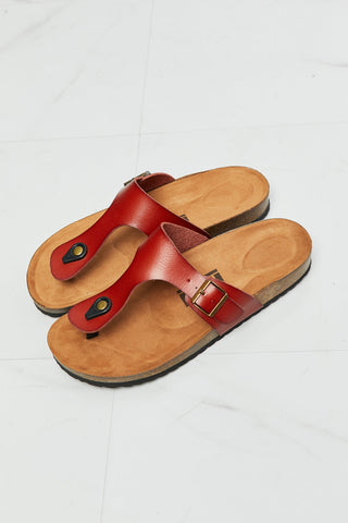 MMShoes Drift Away T-Strap Flip-Flop in Red Sandals