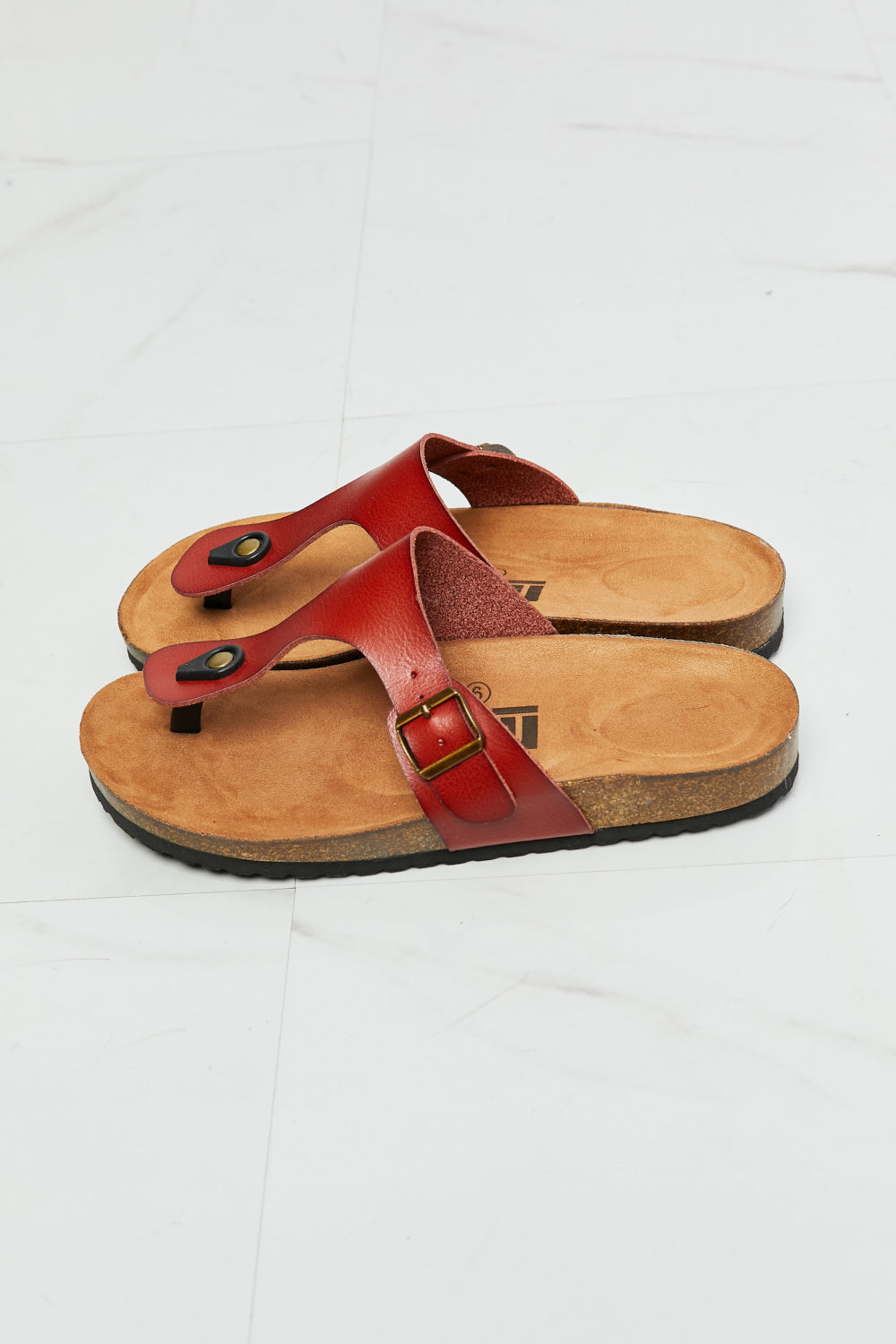 MMShoes Drift Away T-Strap Flip-Flop in Red Sandals