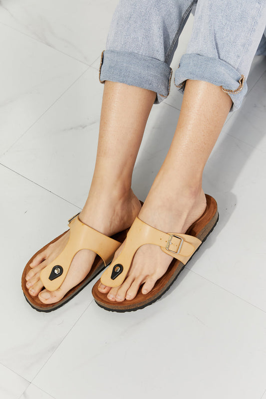 MMShoes Drift Away T-Strap Flip-Flop in Sand Sandals