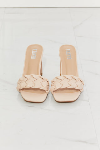 MMShoes Top of the World Braided Block Heel Sandals in Beige Sandals