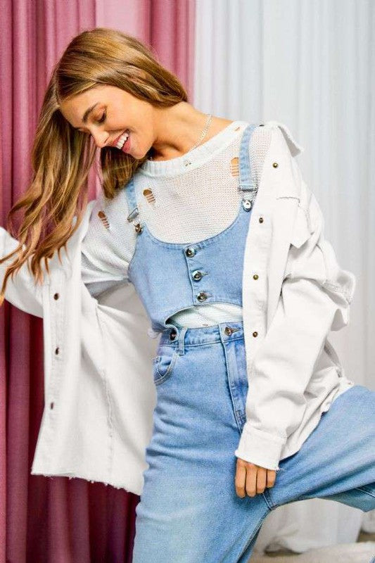 MULTI COLOR LETTERS FRINGED HEM DETAIL SHIRT shirt