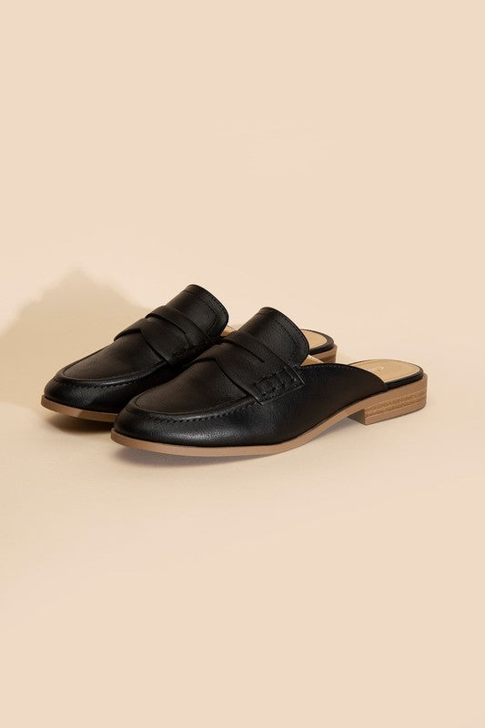 PERKS-S FLAT MULES BLACK