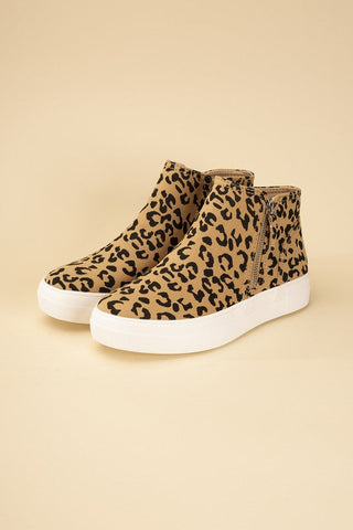 ROUTE-S HIGH TOP LEOPARD SNEAKERS