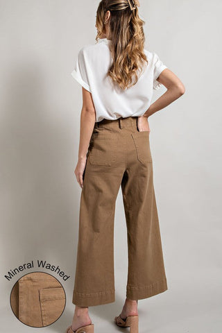 Soft Washed Wide Leg Pants Pants