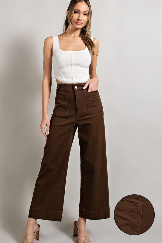 Soft Washed Wide Leg Pants Pants