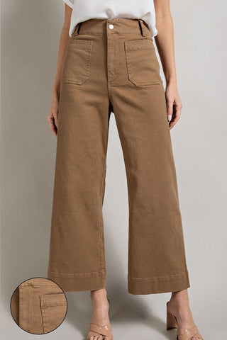 Soft Washed Wide Leg Pants Pants