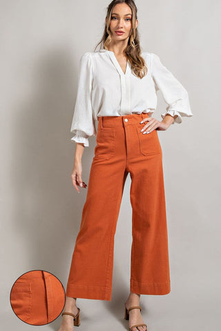 Soft Washed Wide Leg Pants Pants