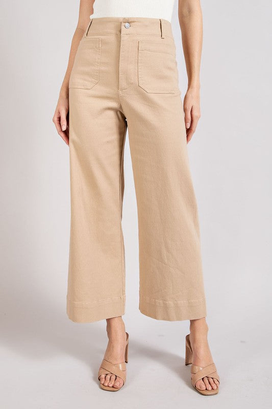 Soft Washed Wide Leg Pants Pants