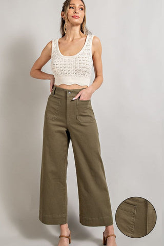 Soft Washed Wide Leg Pants Pants