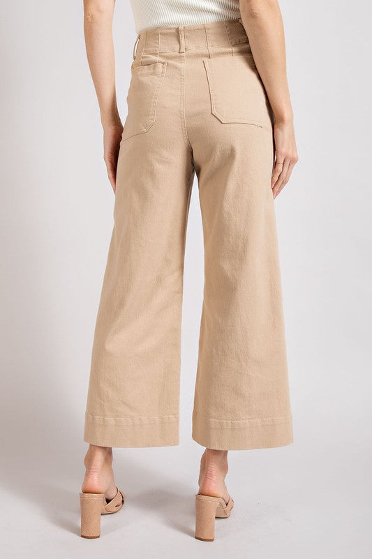 Soft Washed Wide Leg Pants Pants