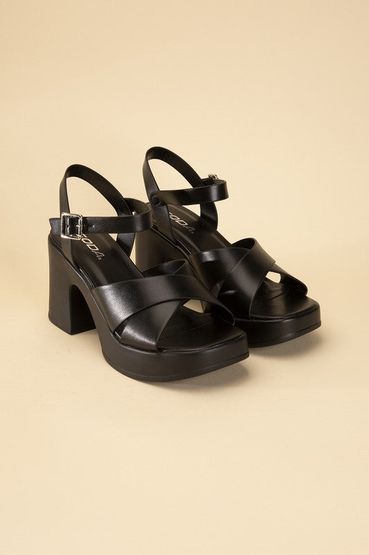 TOUCH-S CRISSCROSS SANDAL HEELS