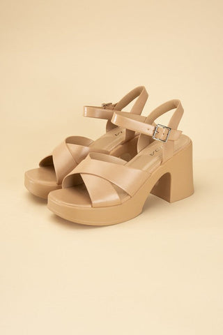 TOUCH-S CRISSCROSS SANDAL HEELS