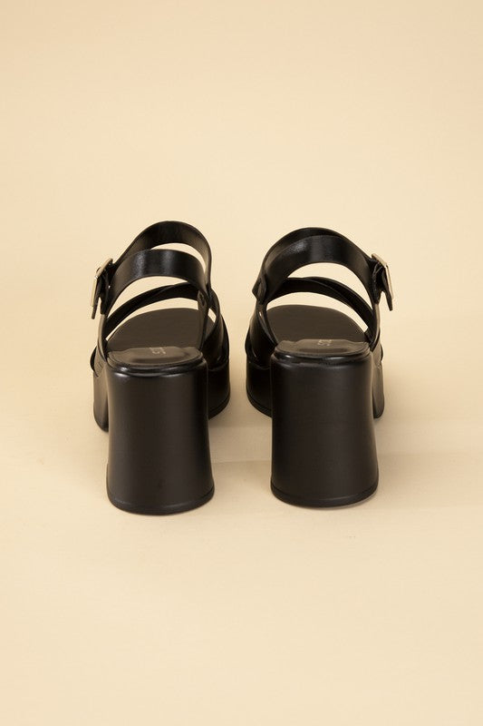 TOUCH-S CRISSCROSS SANDAL HEELS