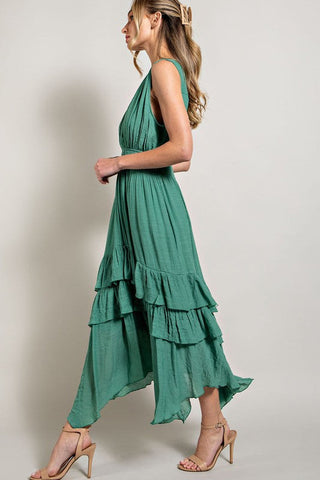 V Neck Ruffle Maxi Dress Dress