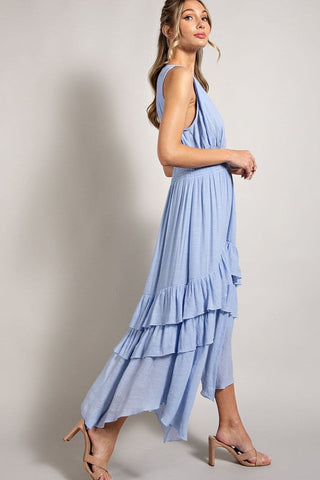 V Neck Ruffle Maxi Dress Dress