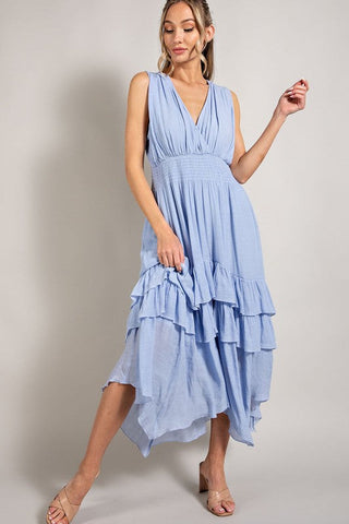 V Neck Ruffle Maxi Dress Dress