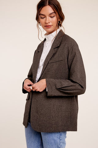 Over sized solid blazer Blazer