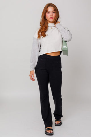 Long Sleeve Contrast Top Top