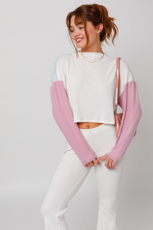 Long Sleeve Contrast Top Top