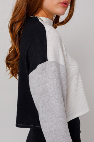 Long Sleeve Contrast Top Top