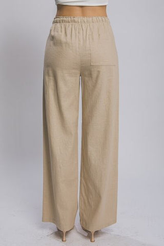 LOVE TREE Drawstring Wide Leg Pants with Pockets Pants