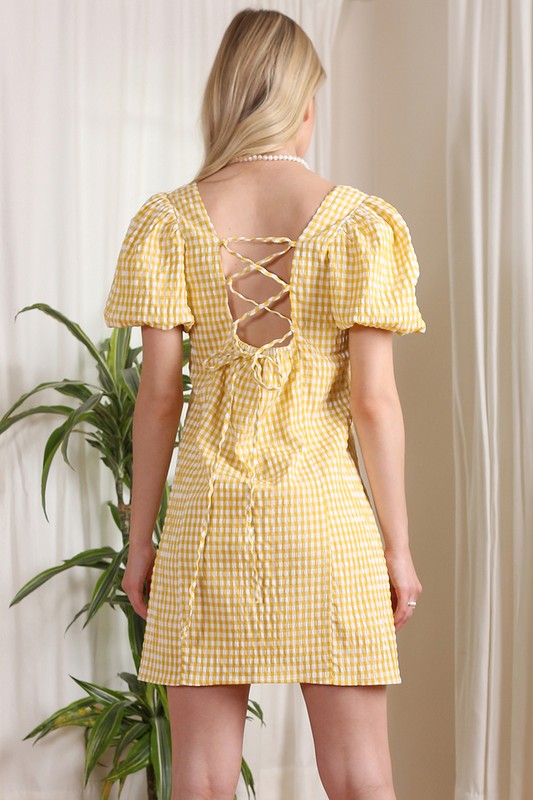 Gingham back strap dress Dress