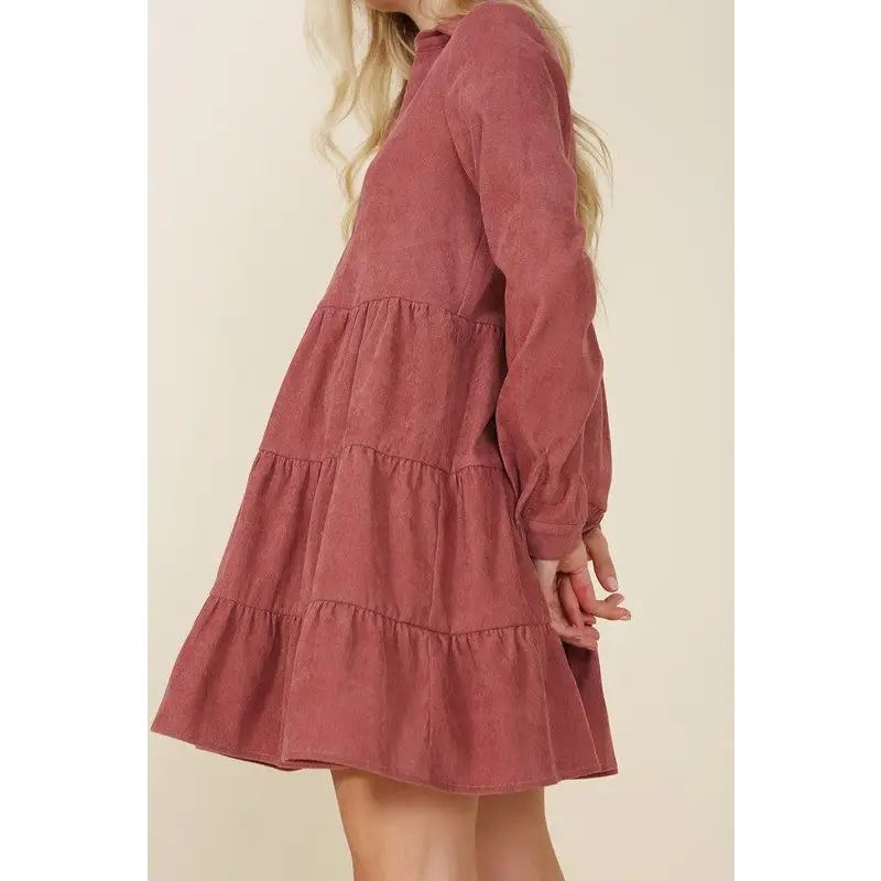 Corduroy tiered dress Dress