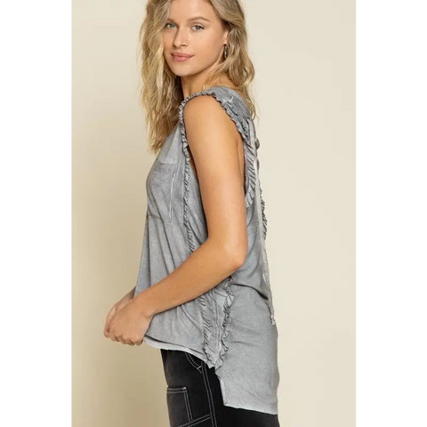 Criss-cross Lace-up Open Back Tank Top Top