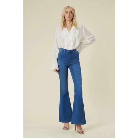 Curvy Flare Jeans Medium Stone Jeans