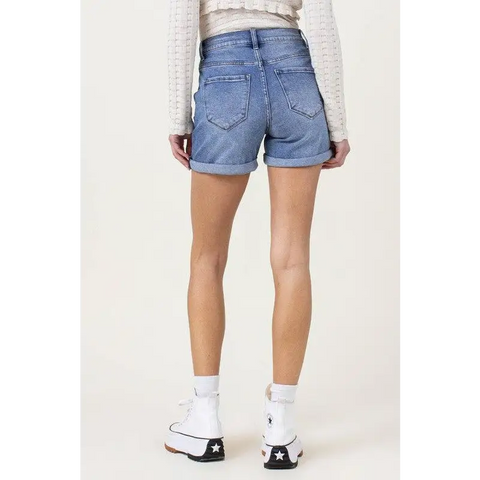 DENIM SHORTS W PIN TUCK DETAIL Shorts