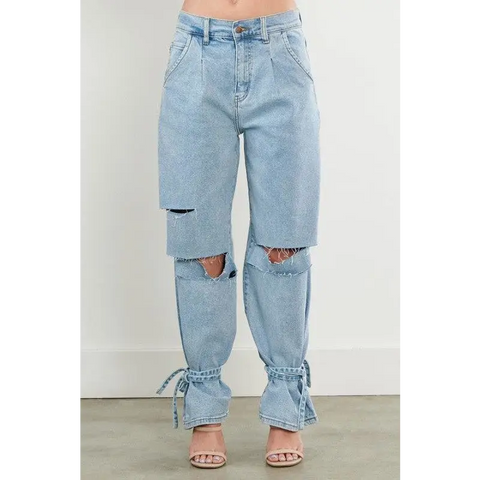 Distressed Slouchy Jeans