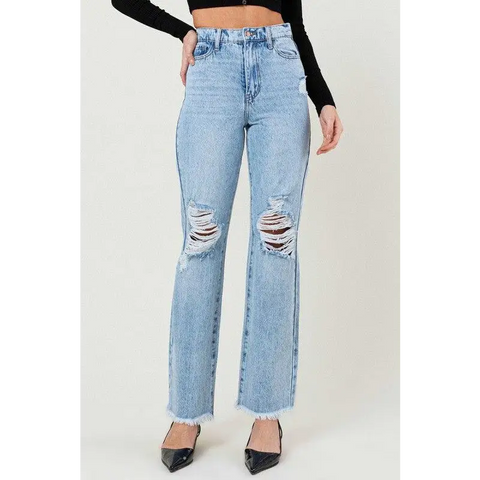 Distressed Wide Leg Jeans