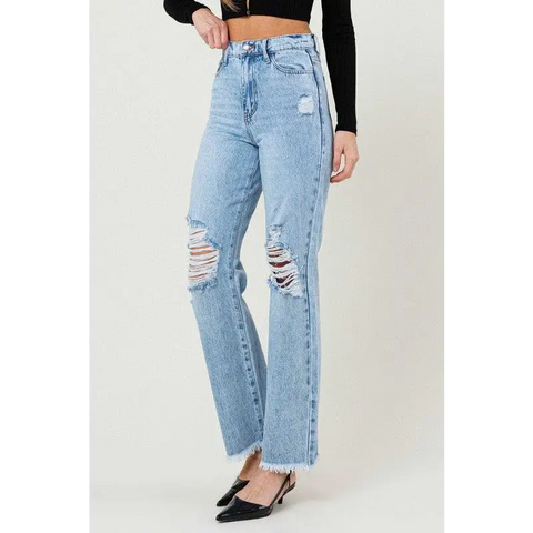 Distressed Wide Leg Jeans