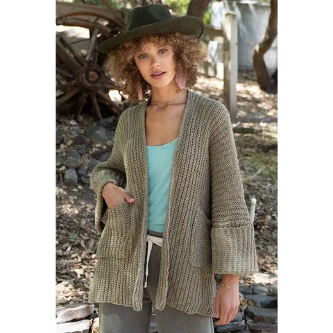 Edge to edge long sleeve with pockets cardigan cardigan