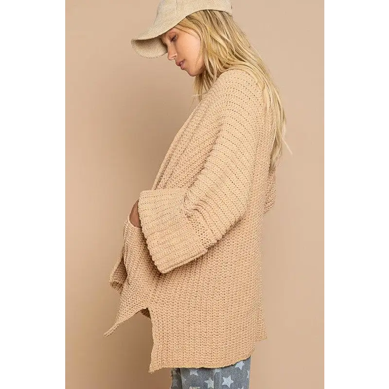 Edge to edge long sleeve with pockets cardigan cardigan