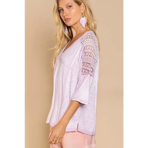 Feminine Boho Crochet Sleeve Top Top