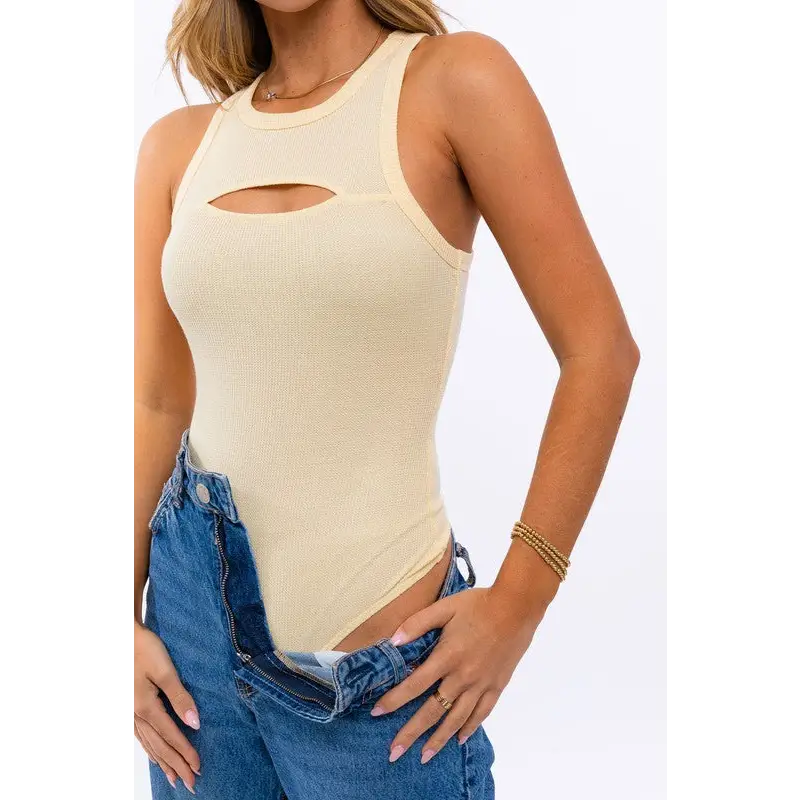 FRONT CUT OUT RACERBACK BODYSUIT Tops