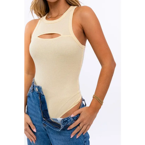 FRONT CUT OUT RACERBACK BODYSUIT Tops