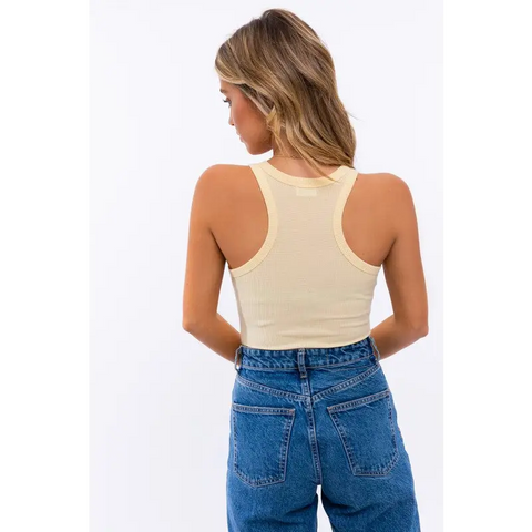 FRONT CUT OUT RACERBACK BODYSUIT Tops