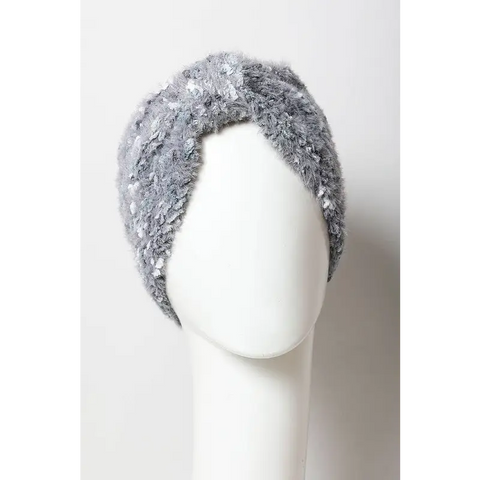 Fuzzy Pastel Yarn Knit Headwrap