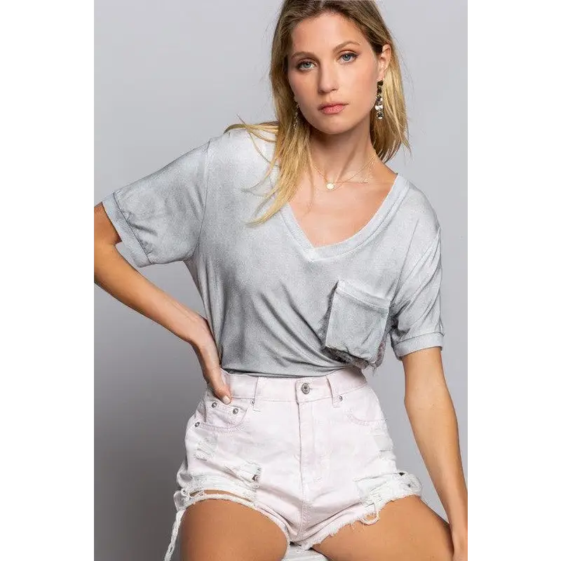 Girly Meets Basic Short Sleeve Top FOG Top