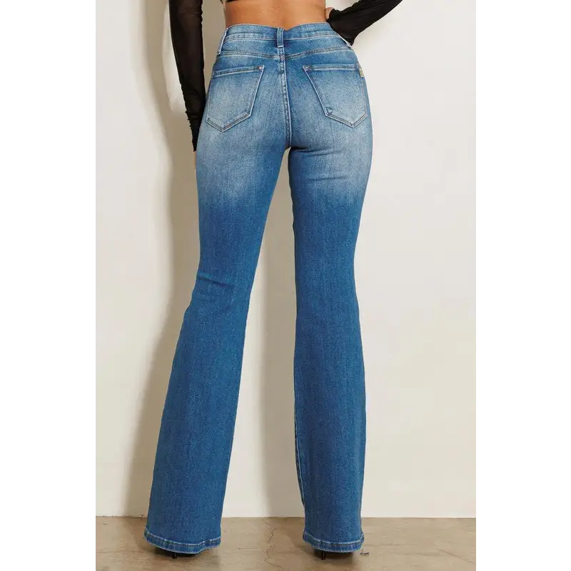 High Rise Distressed Flare Jeans Jeans