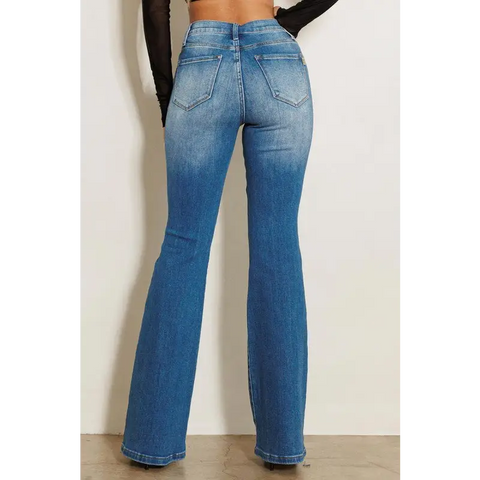 High Rise Distressed Flare Jeans Jeans