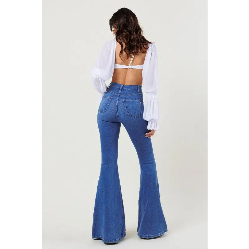 HIGH RISE DISTRESSED FLARE Jeans