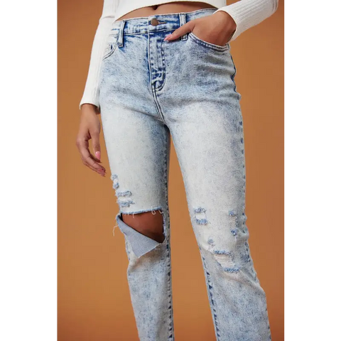 High Rise Distressed Skinny Jeans