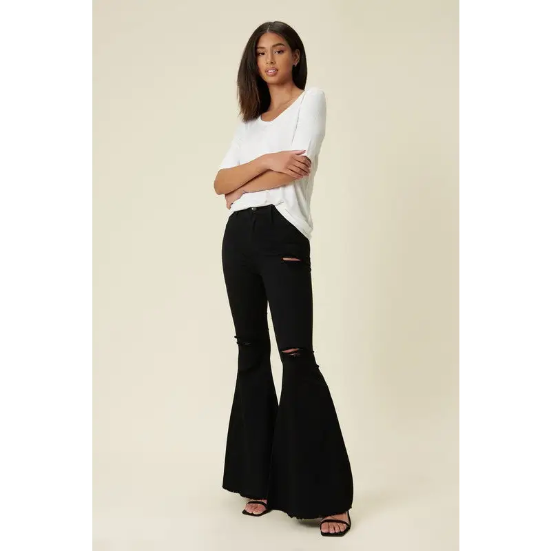 High Rise Flare Black Jeans Jeans