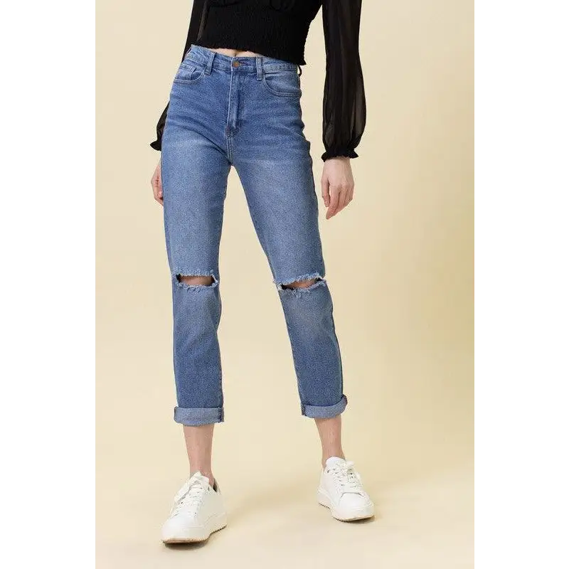 High Waisted Boyfriend Jeans Jeans