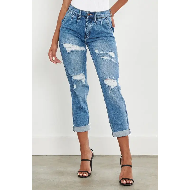 High Waisted Boyfriend Jeans Jeans