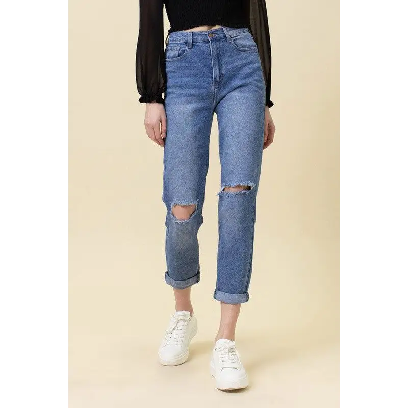 High Waisted Boyfriend Jeans Jeans